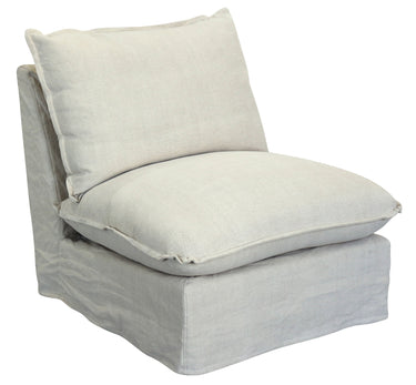 Villa 3 Seat Slip Cover Sofa with Ottoman - Salt & Pepper at online8 furniture store Auckland
