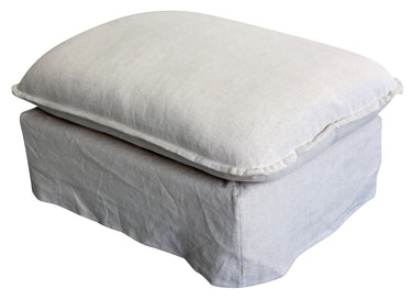 Villa 3 Seat Slip Cover Sofa with Ottoman - Salt & Pepper at online8 furniture store Auckland