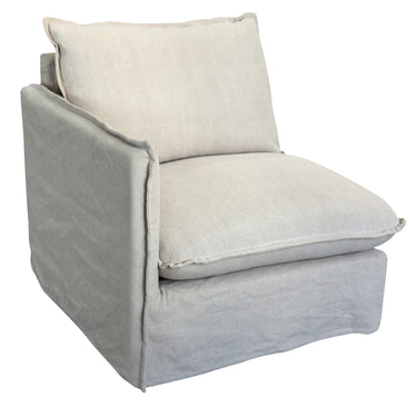Villa Corner Slip Cover Suite - Left Arm Salt & Pepper at online8 furniture store Auckland
