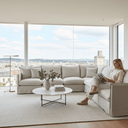 Villa Corner Slip Cover Suite with Ottoman - Salt & Pepper at Online8 Furniture Auckland NZ