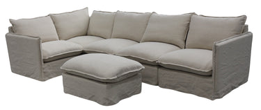 Villa Slip Cover Corner Suite - Corner - Salt & Pepper at online8 furniture store Auckland