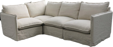 Villa Slip Cover Corner Suite - Corner - Salt & Pepper at online8 furniture store Auckland