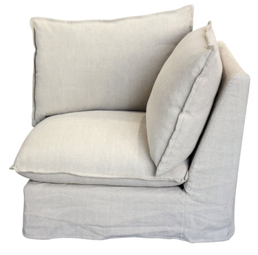 Villa Slip Cover Corner Suite - Corner - Salt & Pepper at online8 furniture store Auckland