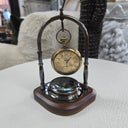 Vintage Brass Compass & Clock at online8 furniture store Auckland