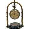 Vintage Brass Compass & Clock at online8 furniture store Auckland