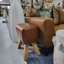 Vintage Leather Vault Stool at online8 furniture store Auckland