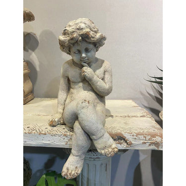 Vintage Sitting Cupid - Antique Marble at online8 furniture store Auckland