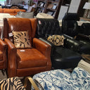 Waldorf Tufted Leather Armchair - Belon Black at online8 furniture store Auckland