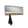 Wall Mirror W/ Coat Hooks - Natural/ Black at online8 furniture store Auckland
