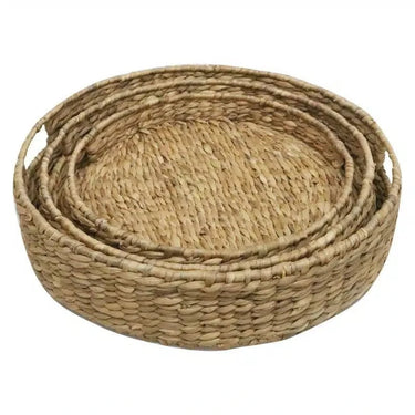 Water Hyacinch set/3 Trays Round at online8 furniture store Auckland