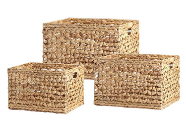 Water Hyacinth Basket Set of 3 at online8 furniture store Auckland