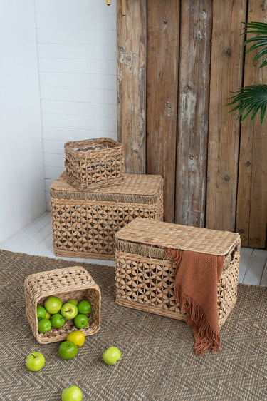 Water Hyacinth Basket Set of 4 at online8 furniture store Auckland