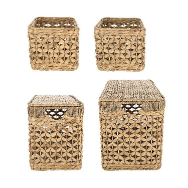 Water Hyacinth Basket Set of 4 at online8 furniture store Auckland