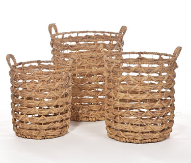 Water Hyacinth Baskets Set of 3 at online8 furniture store Auckland