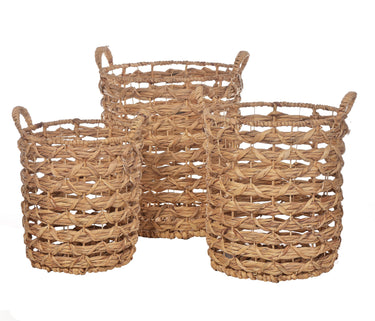 Water Hyacinth Baskets Set of 3 at online8 furniture store Auckland