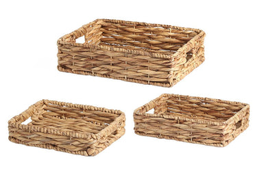 Water Hyacinth Tray Set of 3 at online8 furniture store Auckland