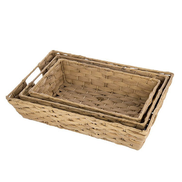 Water Hyacinth Tray Set of 3 at online8 furniture store Auckland