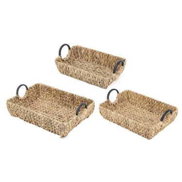 Water Hyacinth Tray Set of 3 at online8 furniture store Auckland