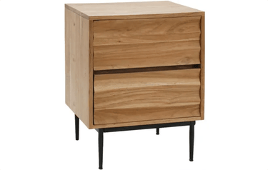 Wave Bedside Table - Natural at online8 furniture store Auckland