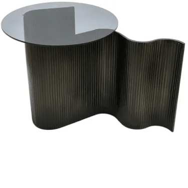 Wave Metal & Glass Side Table at online8 furniture store Auckland