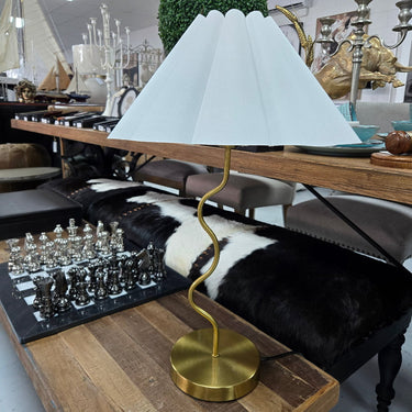 Wavy Table Lamp - Brass at Online8 Furniture Auckland NZ