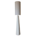 White Ceramic Floor Lamp with Natural Linen Shade at online8 furniture store Auckland