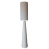 White Ceramic Floor Lamp with Natural Linen Shade at online8 furniture store Auckland