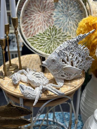 White Coral Look Crab - Ornament at online8 furniture store Auckland