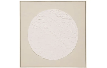 White moon Textured Art - Natural Frame at online8 furniture store Auckland