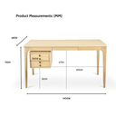 Whitman Writing Desk - Natural at online8 furniture store Auckland
