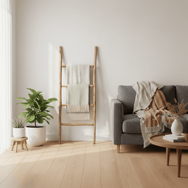 Wide Rustic Ladder – Natural at online8 furniture store Auckland