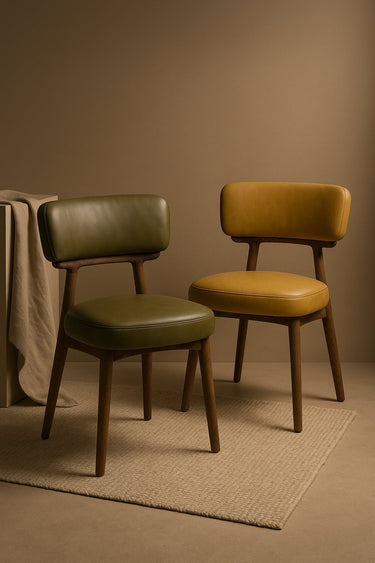 Willow Dining Chair - Ginger Leather at Online8 Furniture Auckland NZ