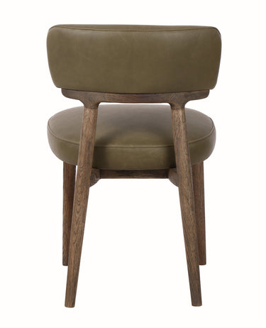 Willow Dining Chair - Olive Leather at Online8 Furniture Auckland NZ