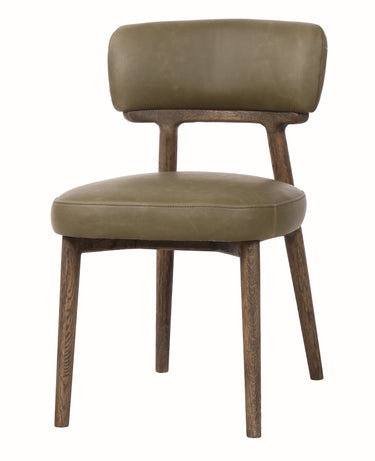 Willow Dining Chair - Olive Leather at Online8 Furniture Auckland NZ