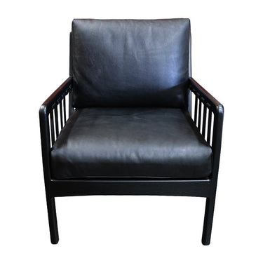 Wilson Leather & Teak Armchair at online8 furniture store Auckland