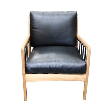 Wilson Leather & Teak Armchair at online8 furniture store Auckland
