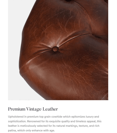 Windsor 2 Seater Aged Leather Chesterfield Sofa at online8 furniture store Auckland