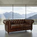Windsor 2 Seater Aged Leather Chesterfield Sofa at online8 furniture store Auckland