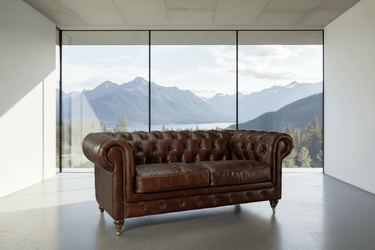 Windsor 2 Seater Aged Leather Chesterfield Sofa at online8 furniture store Auckland