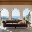 Windsor 3.5 Seater Aged Leather Chesterfield Sofa at online8 furniture store Auckland