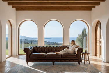 Windsor 3.5 Seater Aged Leather Chesterfield Sofa at online8 furniture store Auckland