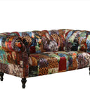Windsor Chesterfield Patchwork 2 Seater Sofa - Leopard at online8 furniture store Auckland