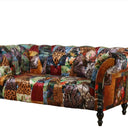 Windsor Chesterfield Patchwork 2 Seater Sofa - Leopard at online8 furniture store Auckland
