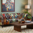 Windsor Chesterfield Patchwork 3 Seater Sofa - Leopard at online8 furniture store Auckland