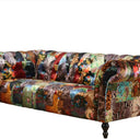 Windsor Chesterfield Patchwork 3 Seater Sofa - Leopard at online8 furniture store Auckland