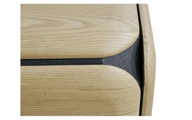 Winnie 3 Drawer Bedside - Oak/Black at online8 furniture store Auckland