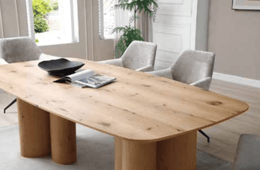 Winslow Dining Table with Pillar Legs - 2200 at online8 furniture store Auckland