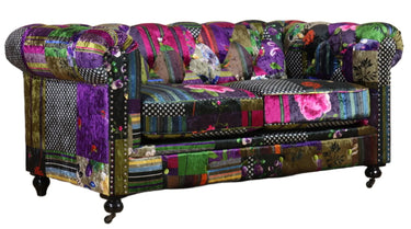 Winston Chesterfield Patchwork 2 Seater Sofa at online8 furniture store Auckland