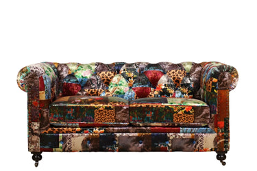 Winston Chesterfield Patchwork 2 Seater Sofa at online8 furniture store Auckland