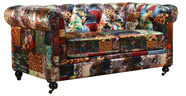 Winston Chesterfield Patchwork 2 Seater Sofa at online8 furniture store Auckland